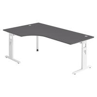 SCHREIBTISCH Serie-O 120/200/74 cm in Graphitfarben/Weiß - Graphitfarben/Weiß, Holzwerkstoff (120/200/74cm) - bümö
