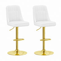 BARHOCKER höhenverstellbar 2er-Set drehbar Weiß-Gold - Goldfarben, Metall (44/117.5/44.1cm) - Meubliv