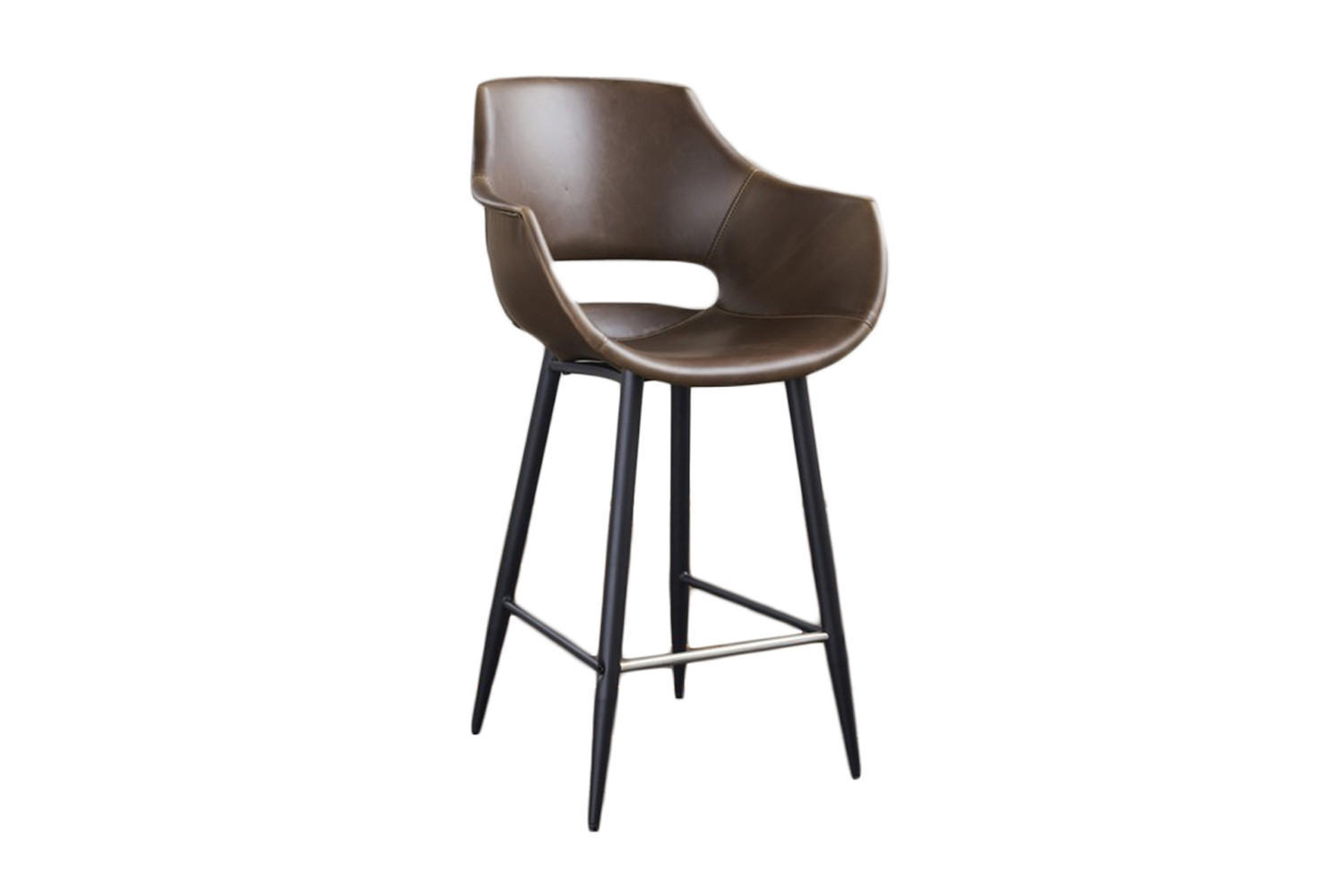 THEKENHOCKER ZAJA Dunkelbraun Kunstleder - Dunkelbraun, Leder (57/103/59cm) - KAWOLA