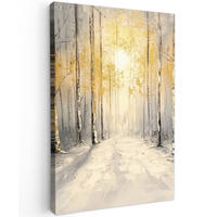 LEINWANDBILD Winter - Abstrakt - Schnee - Natur - Sonne Deko Groß 90x140 cm - Grau, Textil (90/140cm) - MuchoWow