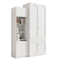 GARDEROBE Modernes Kleiderschrank-Kombiset mit Schubladen, Kleiderstange, Stauraum, Weiß, Faserplatte - Weiß, Glas/Holzwerkstoff (50/180/40cm) - EVRYAE