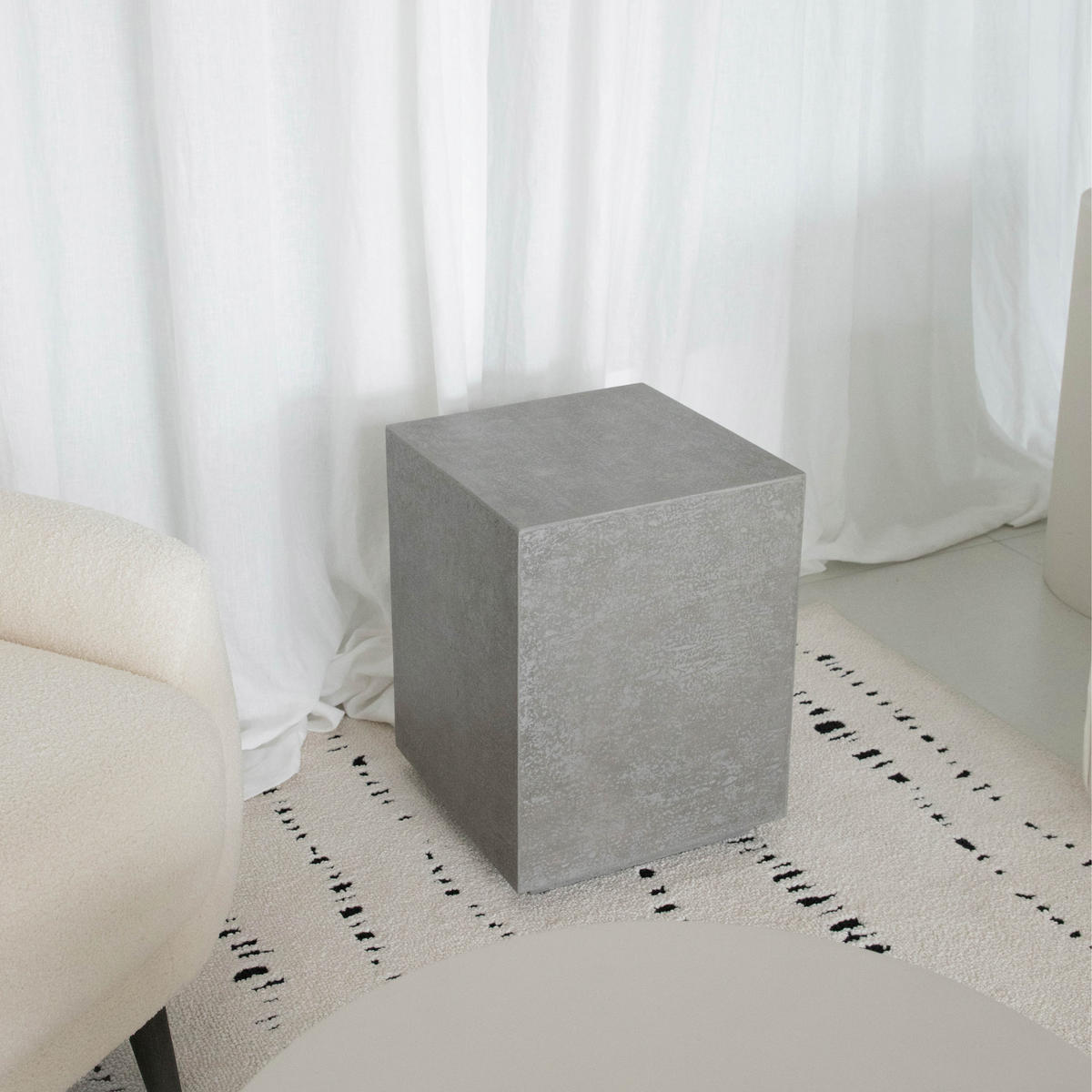 BEISTELLTISCH TEVERE aus GF-Beton, Wetterbeständig, 35x35x46 cm - Grau, Naturmaterialien (35/35/46cm) - Elementi