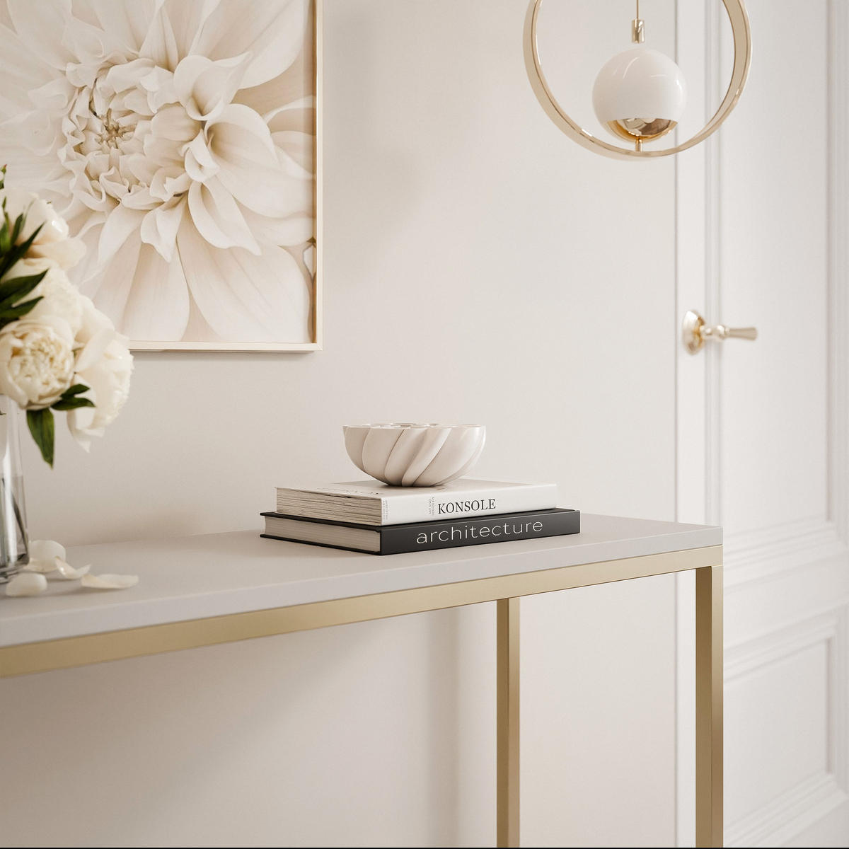 KONSOLENTISCH LORA 100/30/80 cm Gold / Kaschmir - Kaschmir/Goldfarben, Metall (30/100/80cm) - Idohome