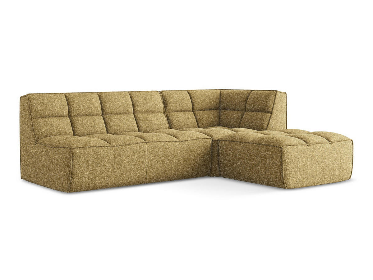 ECKSOFA Beidseitig Strukturstoff Stoff Gelb - Currygelb/Gelb, Kunststoff/Textil (258/178cm) - Makamii
