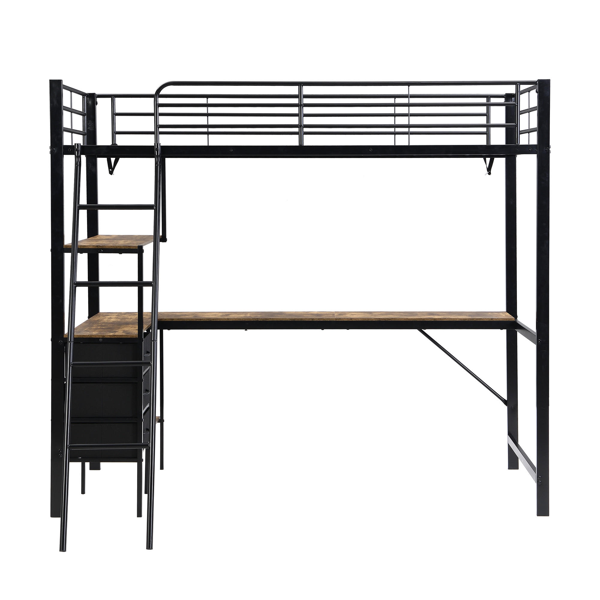 HOCHBETT 90/200 cm Schwarz, Dunkle Walnuss - Schwarz, Metall - Raumix