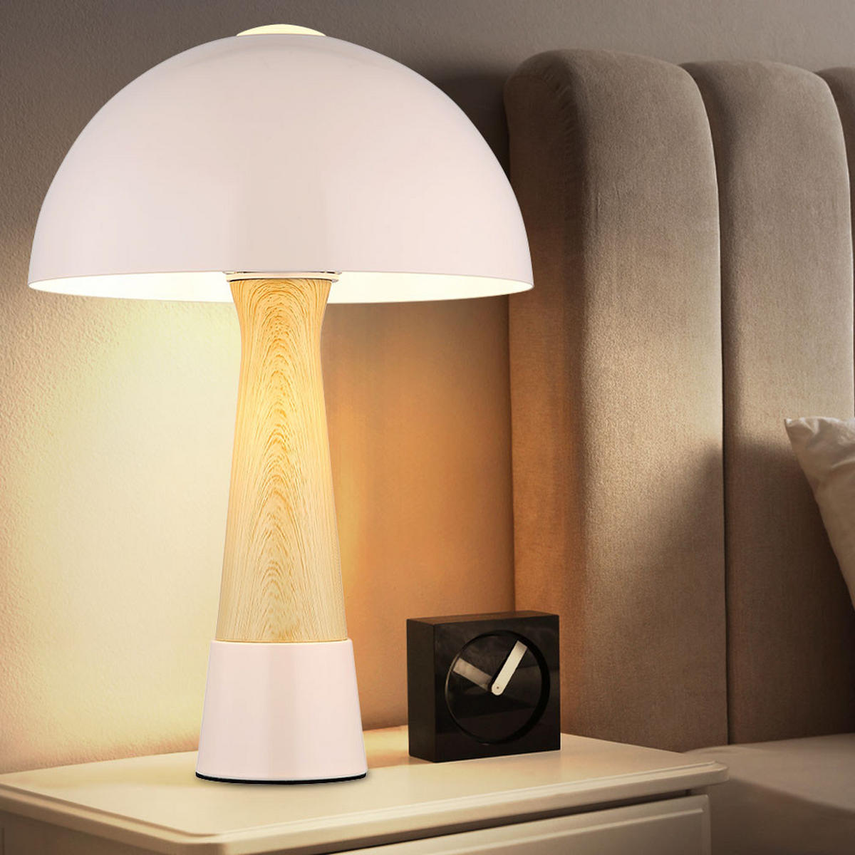 TISCHLEUCHTE Paulin Holzoptik Beige - Beige, Metall (25/25/36.5cm) - Nowa