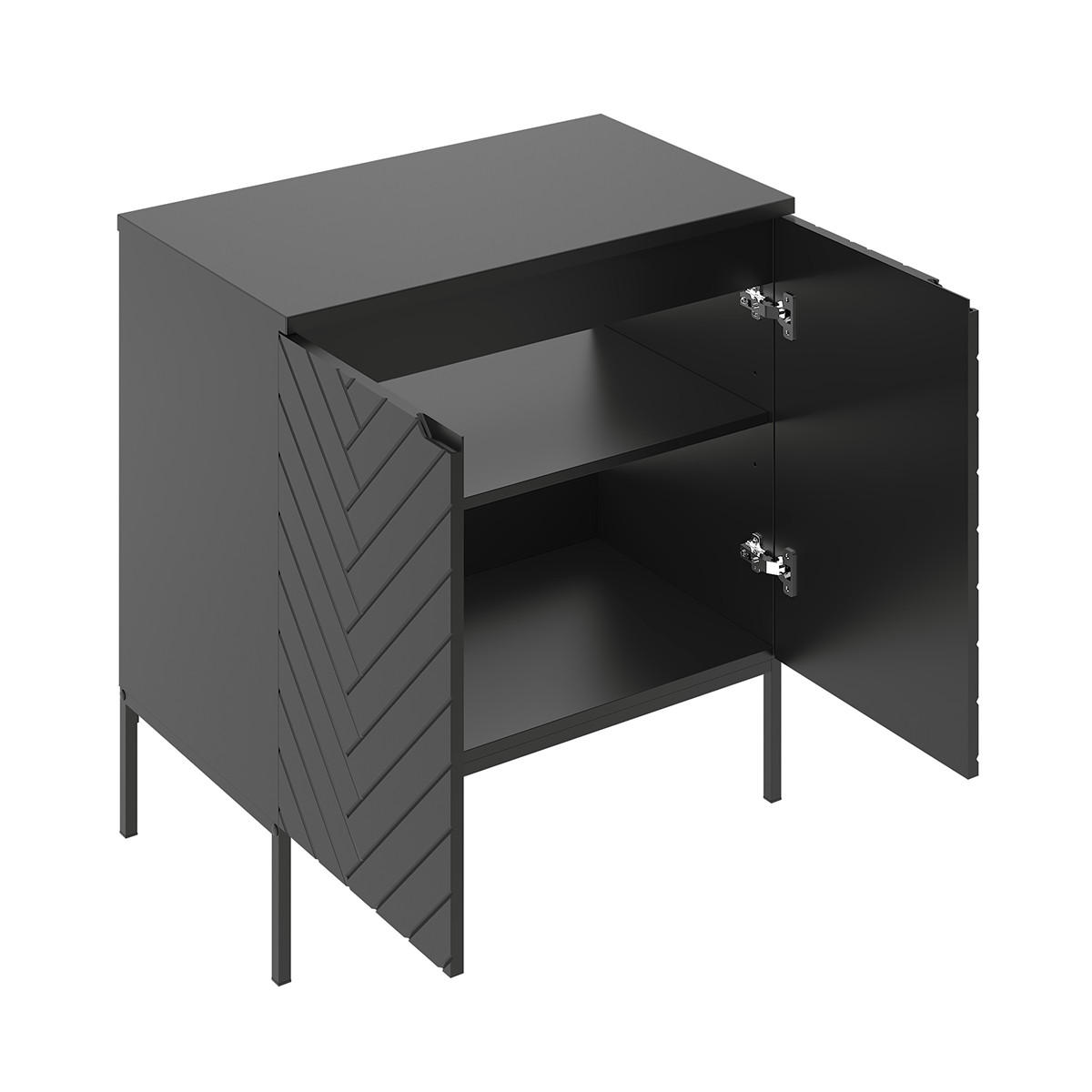 WASCHTISCHUNTERSCHRANK 80.6cm Daria Schwarz - Schwarz, Holzwerkstoff (80.6/84.2/46.5cm) - Petits-meubles