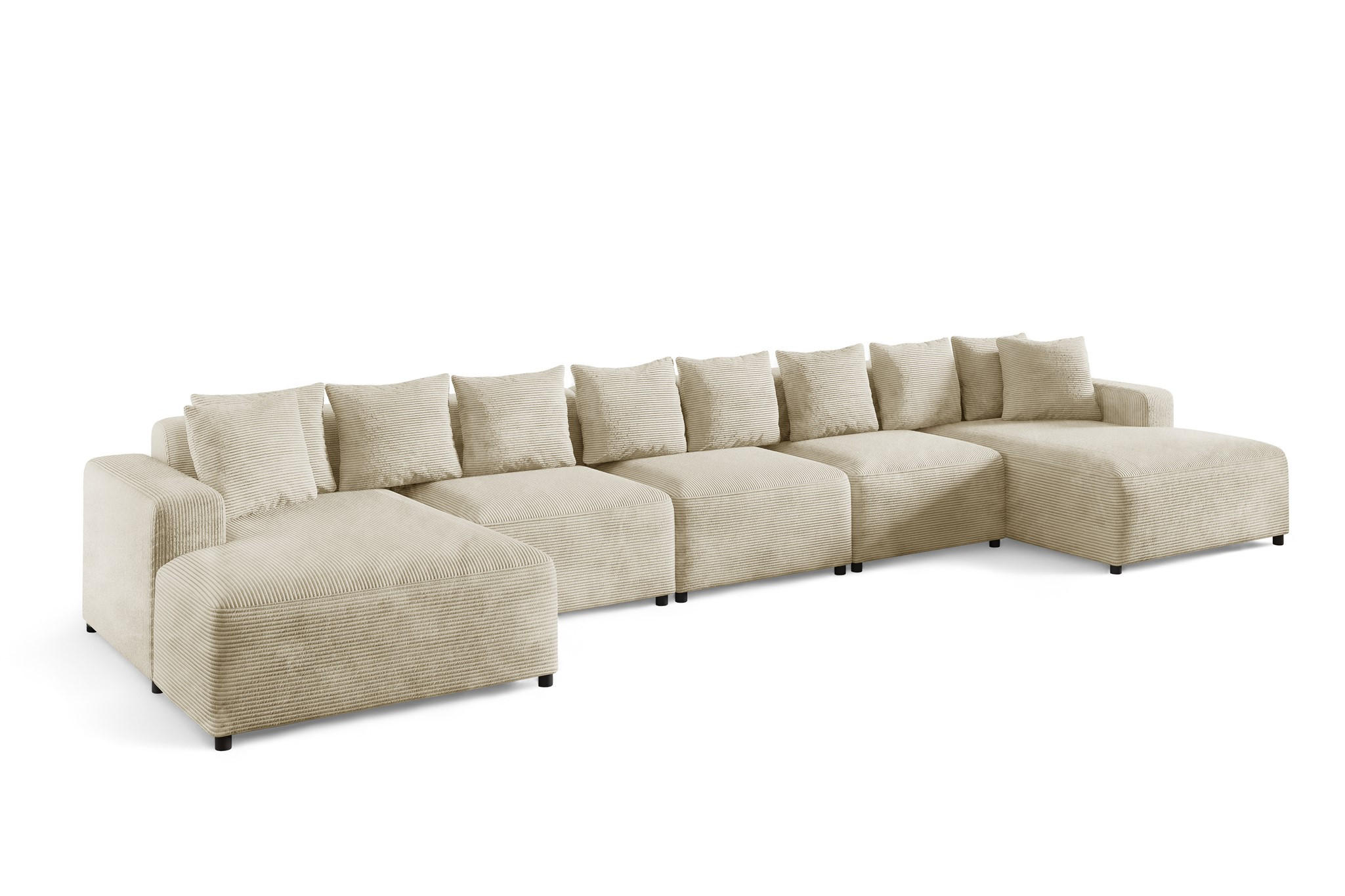 WOHNLANDSCHAFT Megan Xl In Poso - Creme, Holzwerkstoff/Textil (517/75/165cm) - Fun Möbel