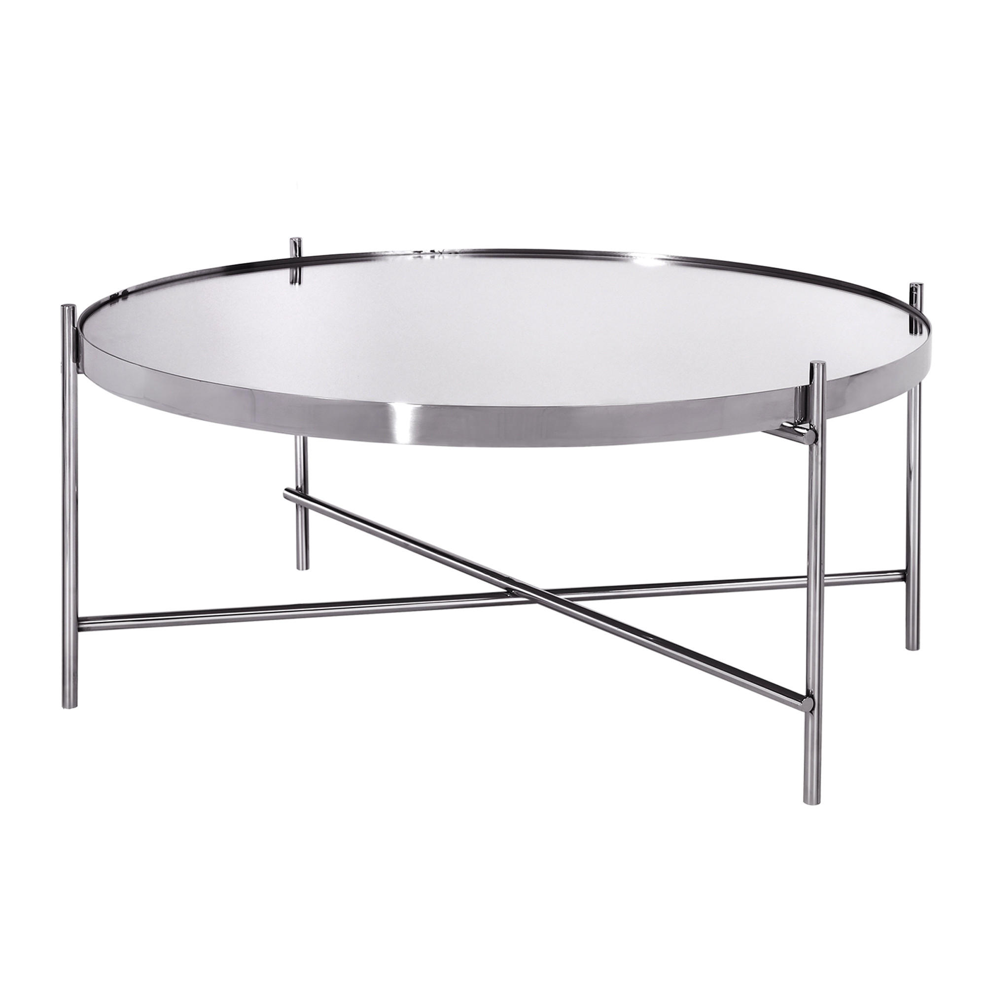 COUCHTISCH rund Silber 75/35 cm - Silberfarben, Metall (75/35/75cm) - WOMO-DESIGN