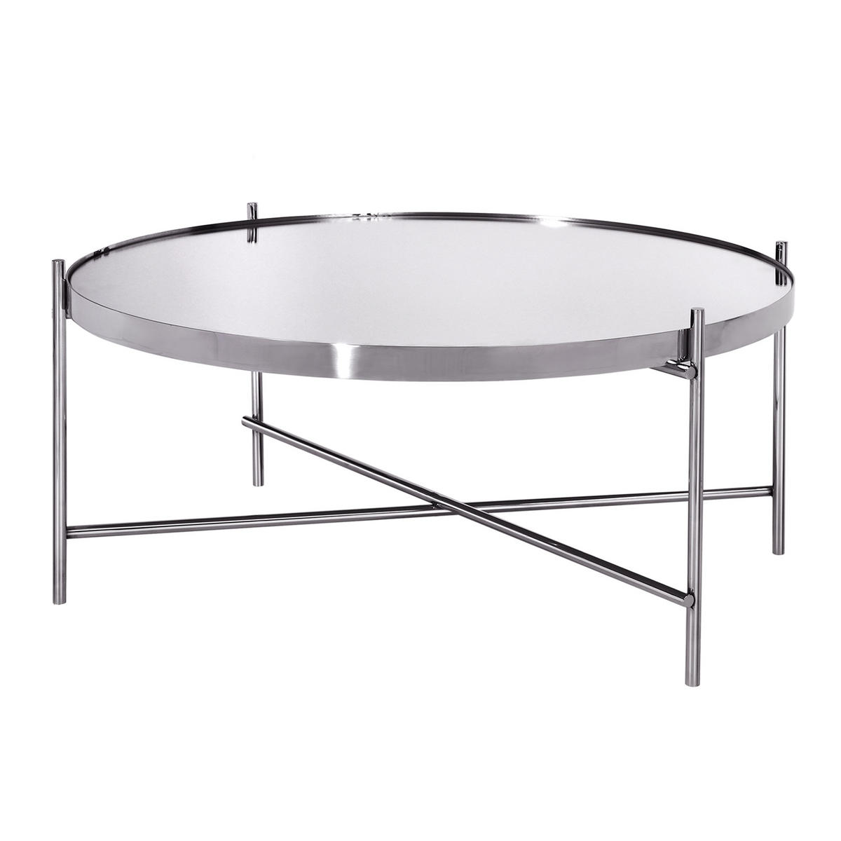 COUCHTISCH Silber 43/43/45 - 75/75/35 cm 2er Set - Silberfarben, Metall (75/75/35cm) - WOMO-DESIGN