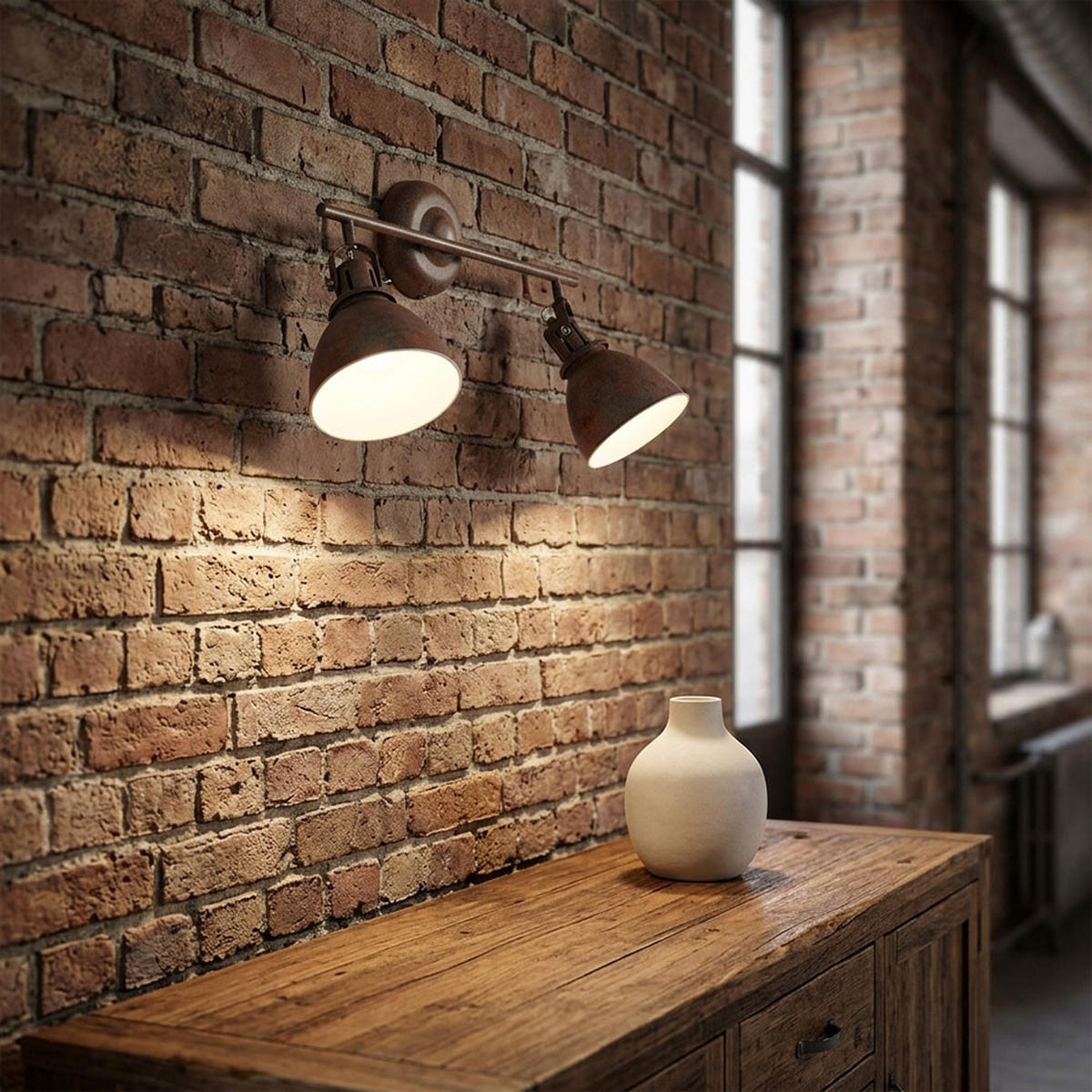 DECKENLEUCHTE Metall Rostfarben Braun - Braun, Metall (45/15/21cm) - Globo Lighting