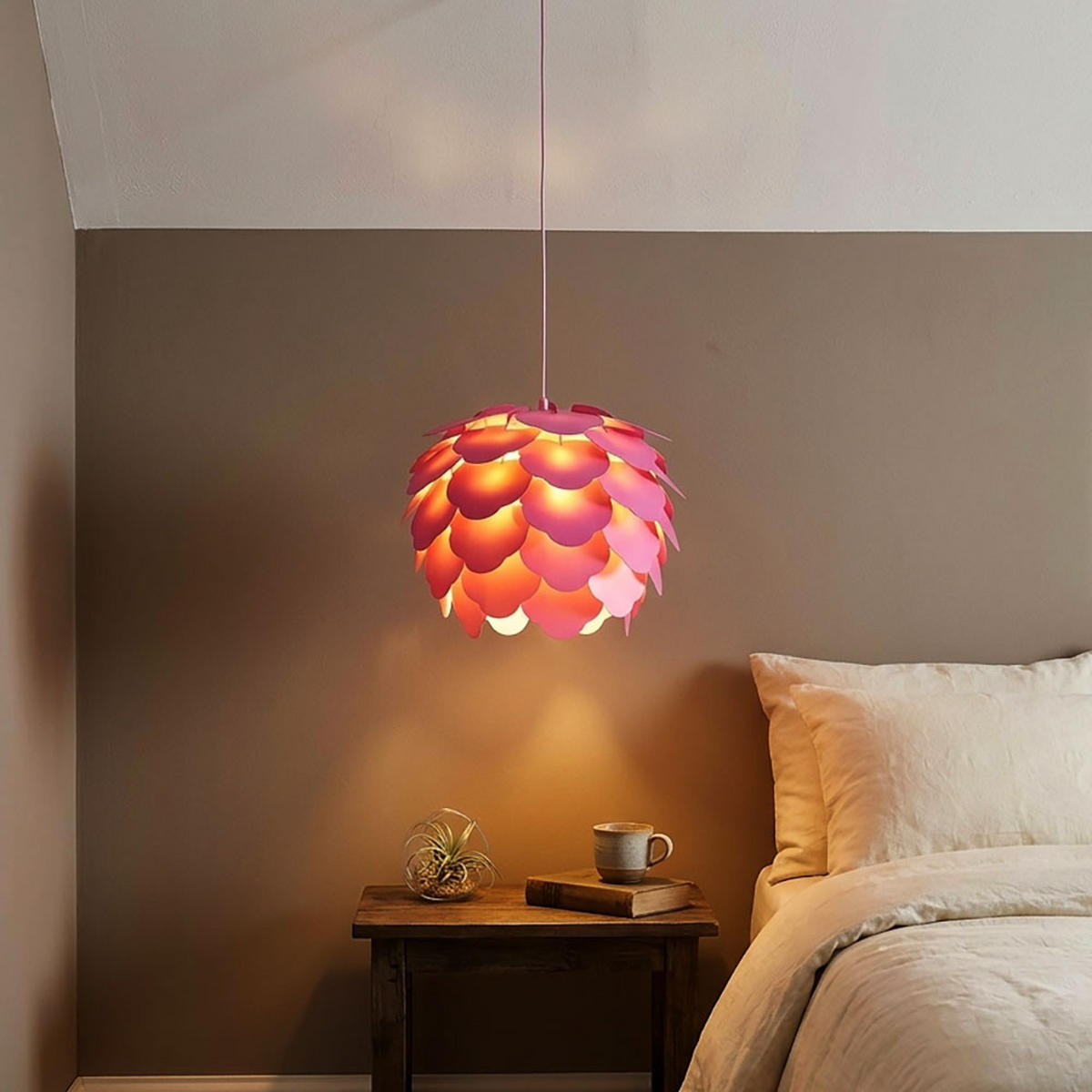LED HÄNGELEUCHTE Stahl Rosa - Rosa, Metall (42/42/110cm)