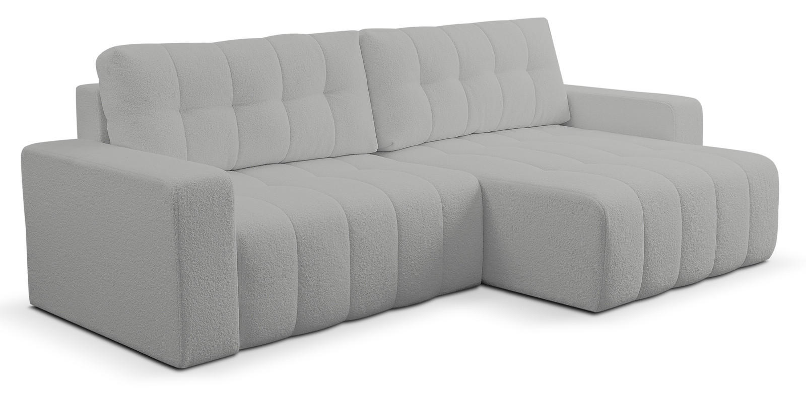 ECKSOFA Palermo mit Schlaffunktion und Bettkasten - Grau, Holz/Holzwerkstoff (245/143cm) - Ravio