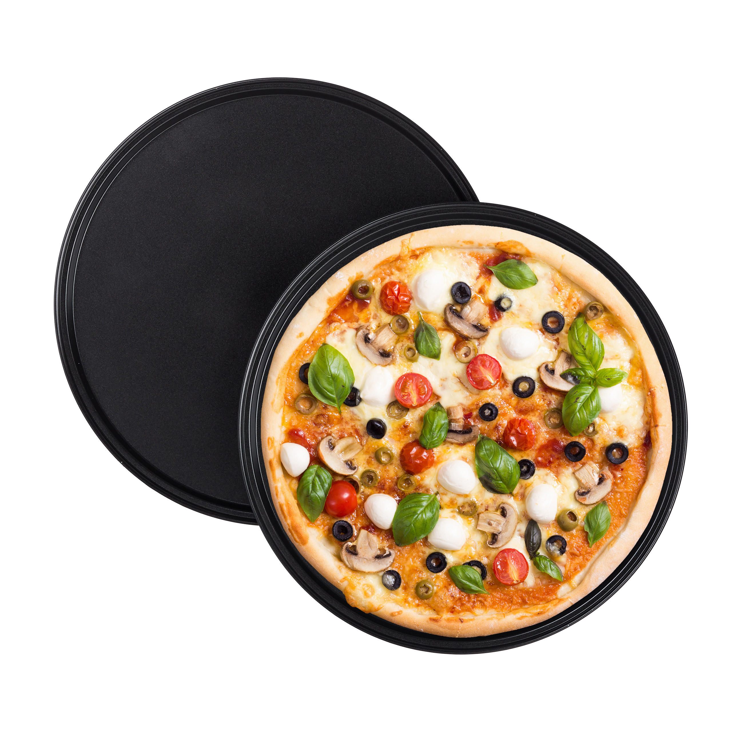 2XPIZZABLECH - Schwarz, Metall (32/1/32cm) - Relaxdays