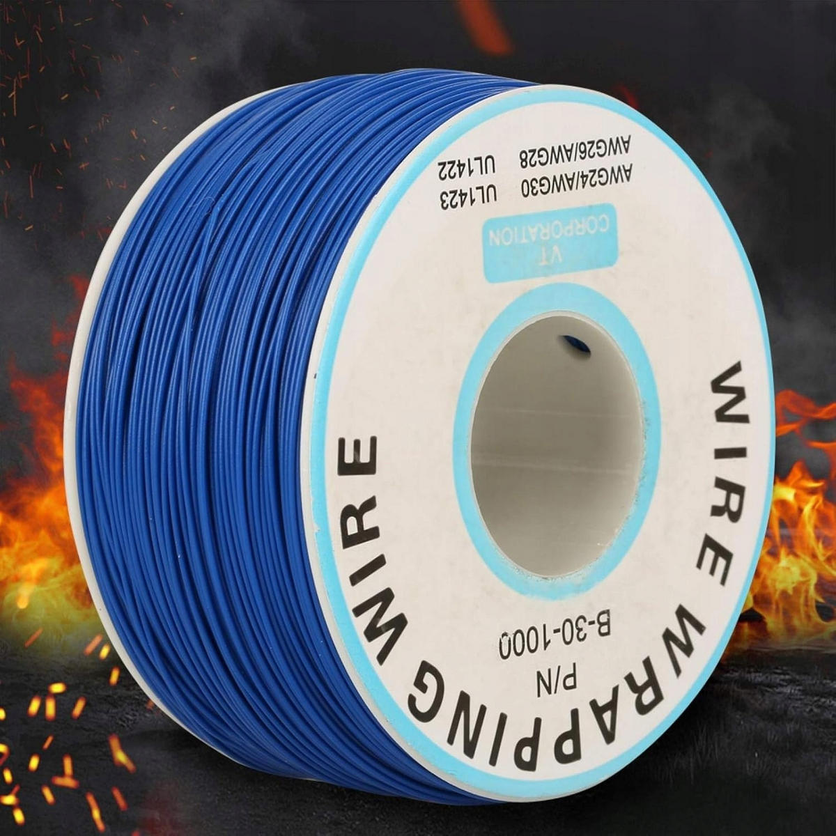 KABEL KYNAR - 0,25 mm Leiter, 0,60 mm Außendurchmesser, 200 m, verzinntes Kupfer, 300 V - Multicolor, Kunststoff/Metall (10/10/10cm)