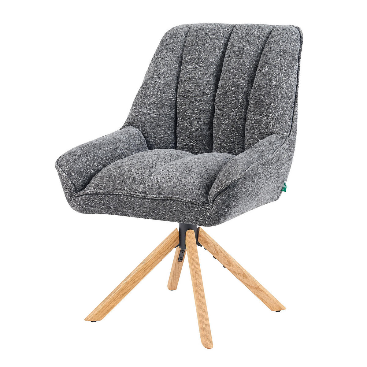 DREHSTUHL Mika-Leon - Honigeiche/Grau, Eichenholz/Holz (60/88/68cm) - DUBI Möbel