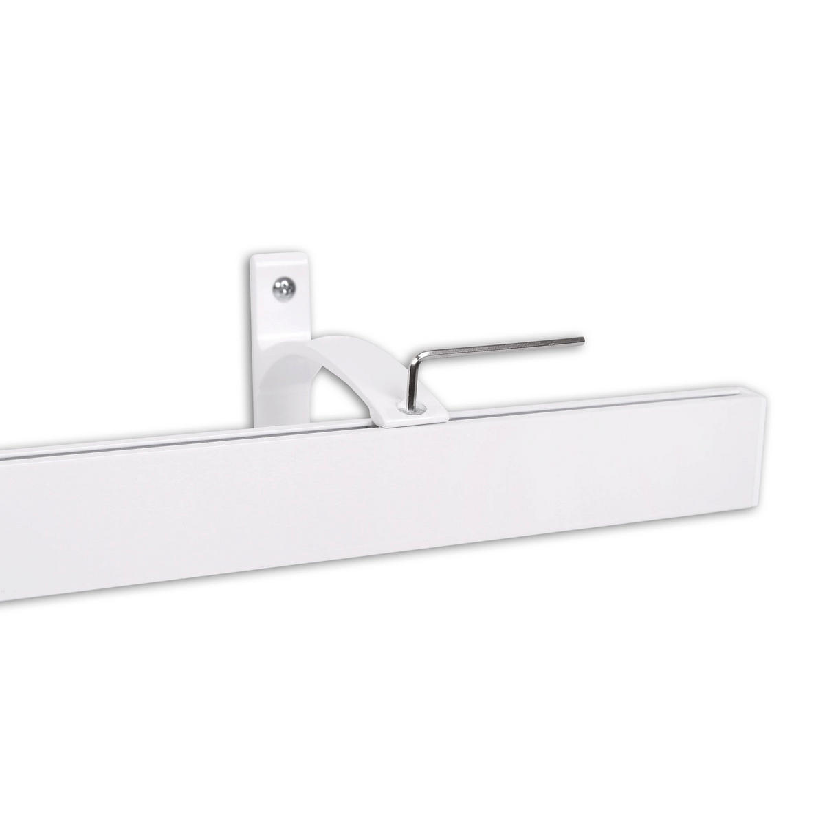 GARDINENSCHIENE auf Maß 1-lauf Wandmontage Curve 480cm - Weiß, Metall (480cm) - Deco-Raum