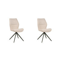 ESSZIMMERSTUHL Comfy Beige 64/48/91 cm 2er-Set - Beige, Textil (48/91/64cm) - LABEL51