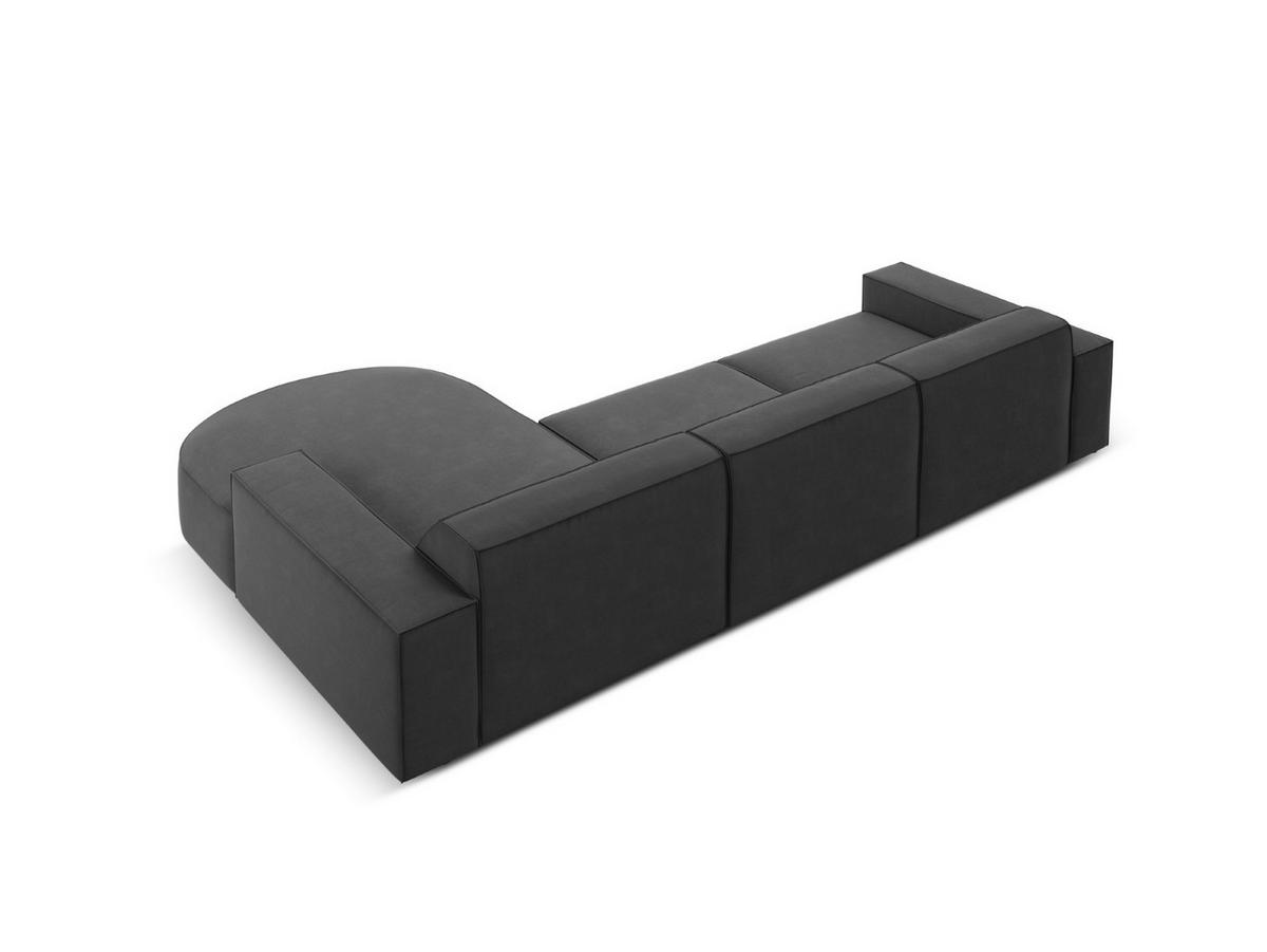ECKSOFA rechts Jodie aus Samt grau 4 Sitzplätze - Grau, Textil (166/284cm) - Micadoni