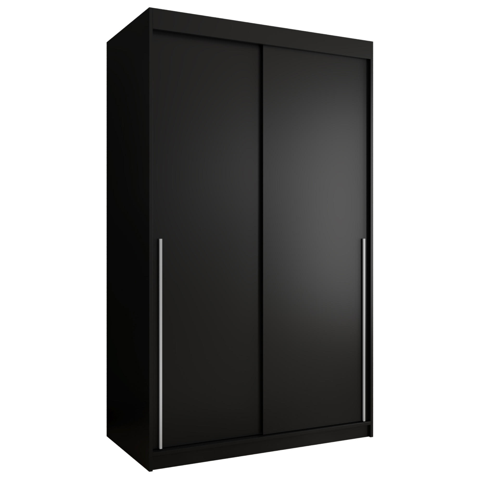 Home Collective ŠATNÍ SKŘÍŇ S POSUVNÝMI DVEŘMI 120 cm šířka, černá se stříbrným úchytem