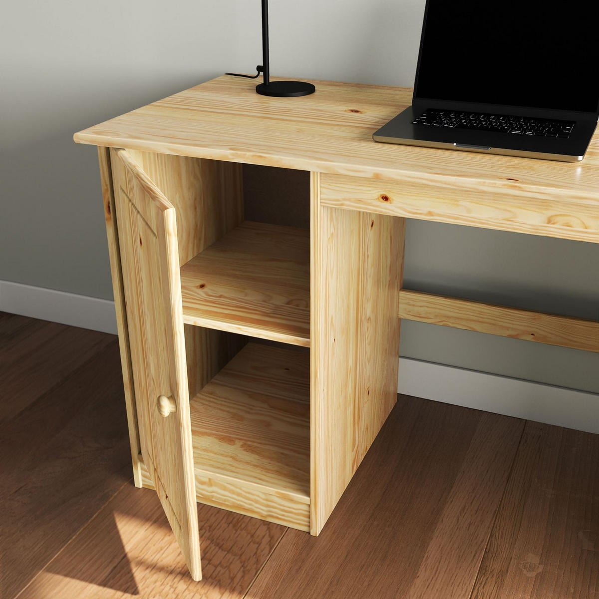 SCHREIBTISCH MANAGER natur - Naturfarben, Holz (54/145/73cm) - IDIMEX