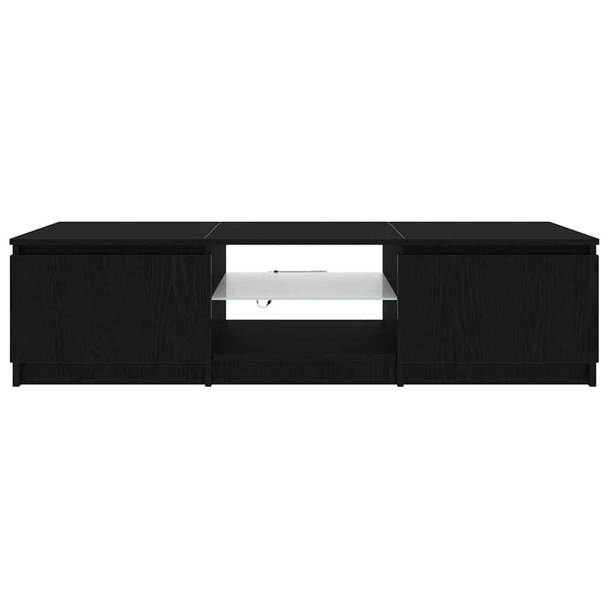 TV-SCHRÄNK Schwarz Eichen-Optik 140/40/36 Cm - Schwarz, Holzwerkstoff (40/36/140cm) - vidaXL