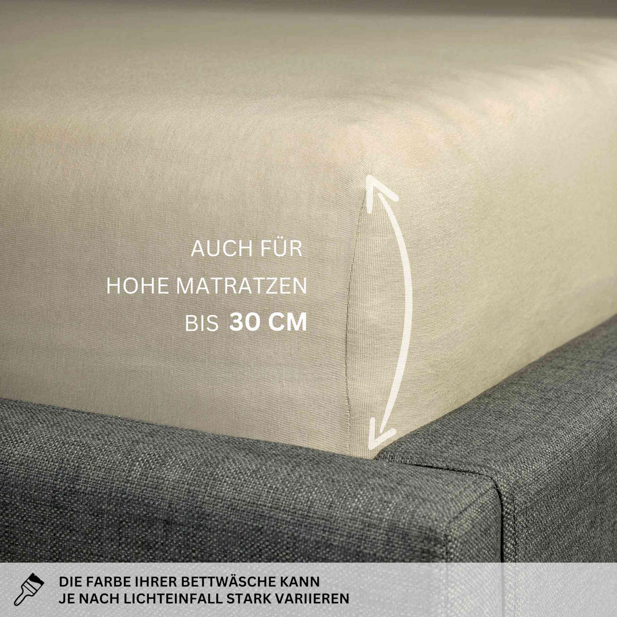 SPANNBETTLAKEN BASIC 2er Set - Beige, Textil (150/200cm) - Schöner Wohnen