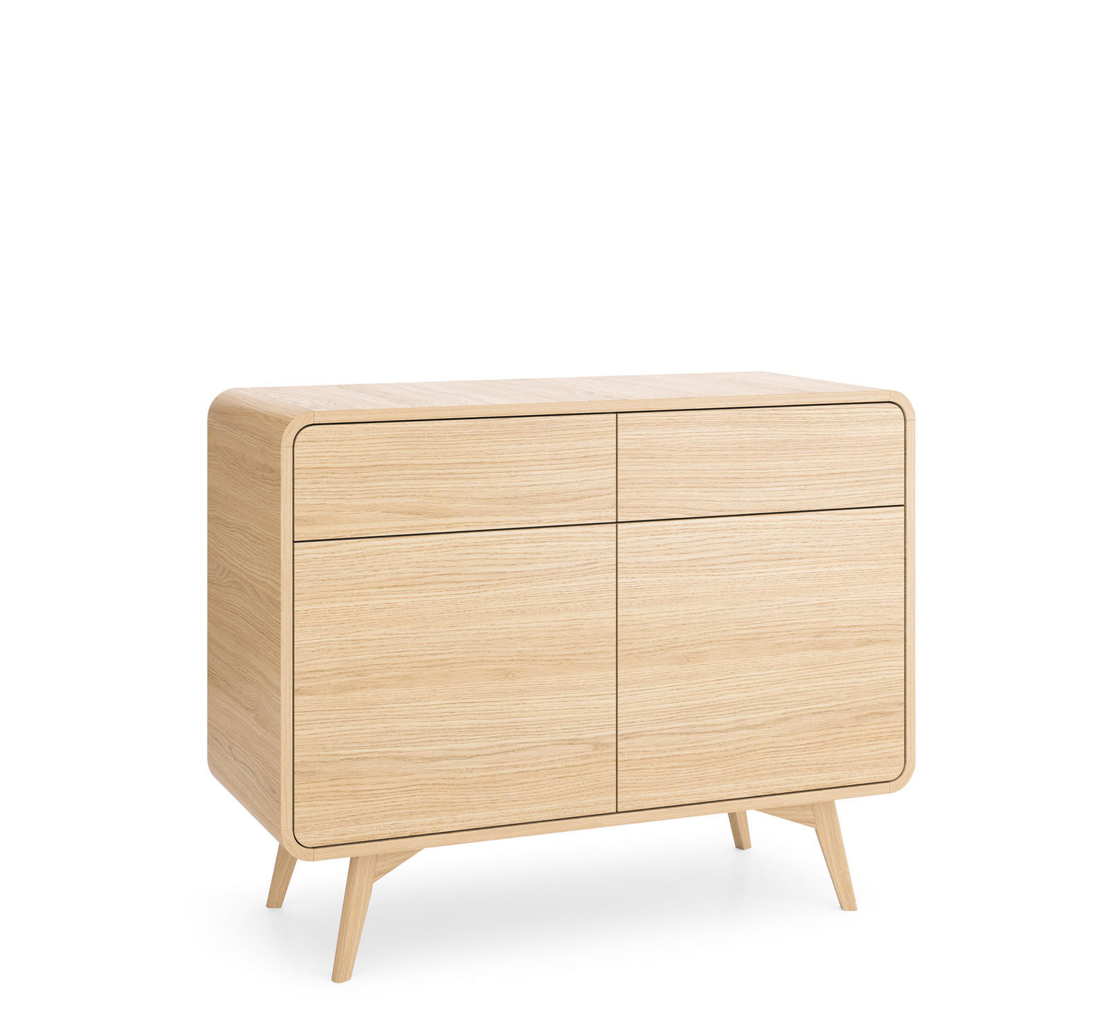 SIDEBOARD ATEA KSZ108 108 cm (Vicenza Eiche, Abgerundete Kanten, Holzfüße, Push to Open) - Eichefarben, Holz/Holzwerkstoff (108/84/39cm) - Ravio