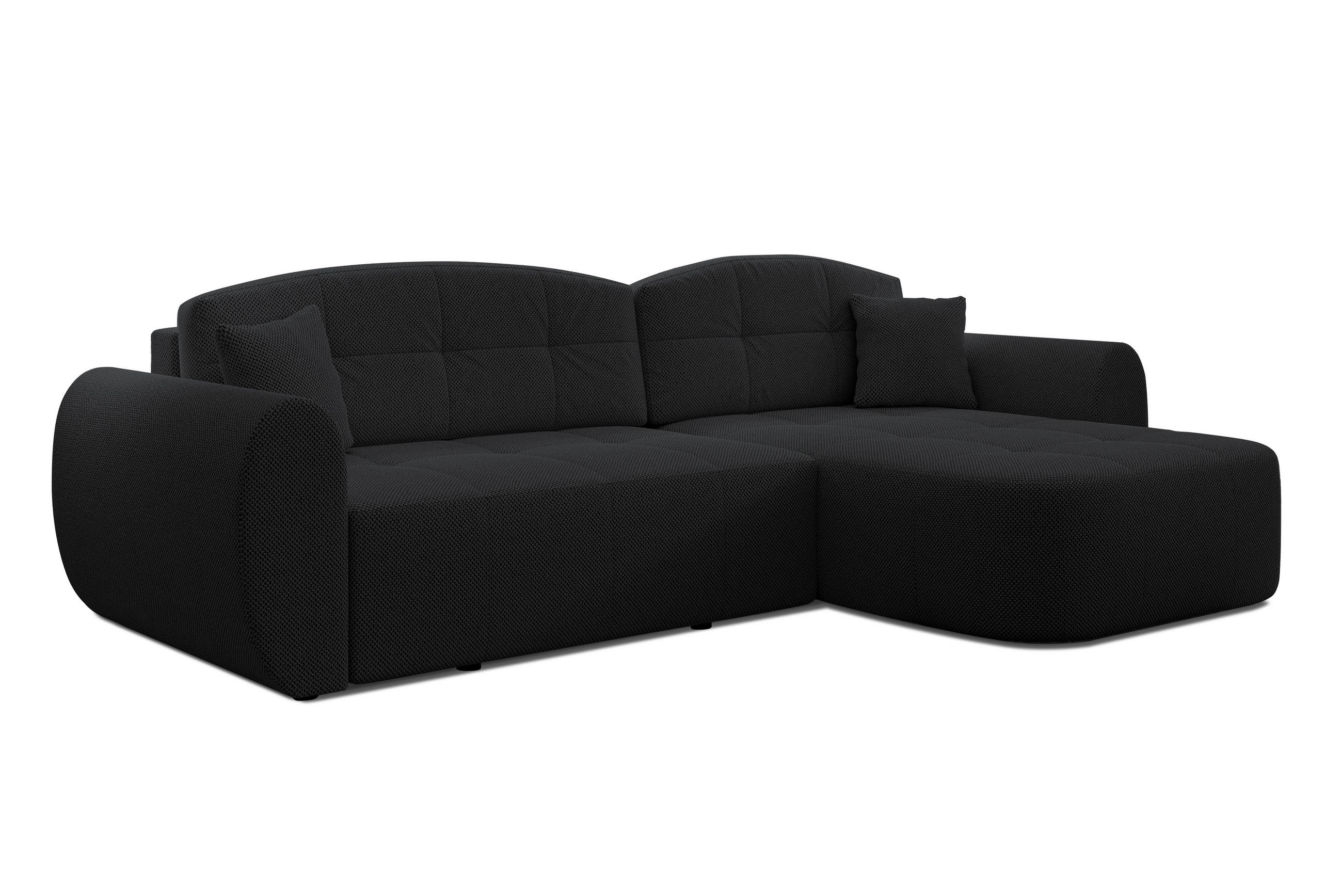 ECKSOFA L Form Nubio Schwarz 282/170/91 cm – modernes Sofa fürs Wohnzimmer - Schwarz, Kunststoff/Textil (282/170cm) - AX Living