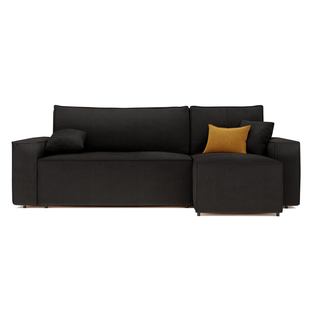 Thumbnail - Idohome Ecksofa, Schwarz, Textil, 4-Sitzer, L-Form,L-Form, 244x155 cm, Wohnzimmer, Sofas & Couches, Wohnlandschaften, Ec...