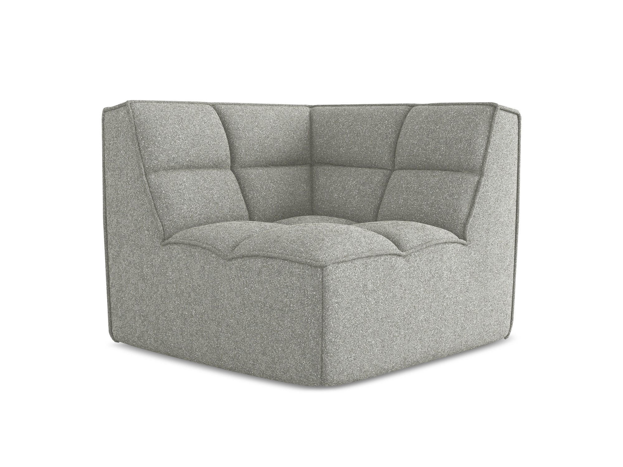 SOFAELEMENT Strukturstoff Stoff Grau - Hellgrau/Schwarz, Kunststoff/Textil (98/75/98cm) - Makamii