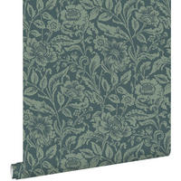 TAPETE Blumenmuster 53 cm x 10.05 m - Grün, Papier (53/1000cm) - ESTAhome