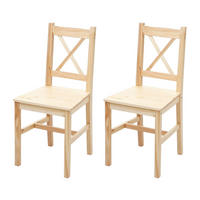 ESSZIMMERSTUHL Kiefer Dekor 2er-Set - Kieferfarben, Holz (40/86/42cm) - MCW