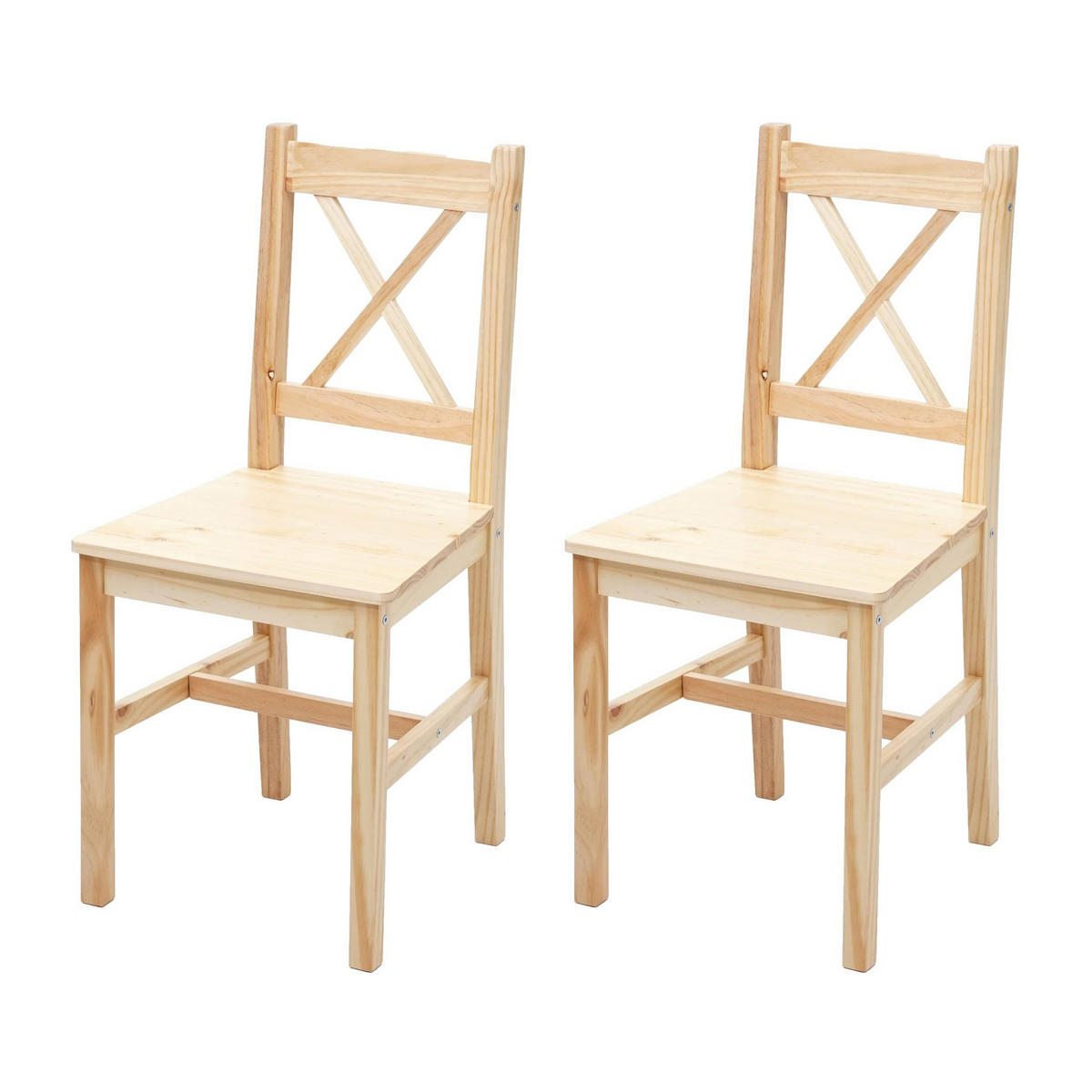 ESSZIMMERSTUHL Kiefer Dekor 2er-Set - Kieferfarben, Holz (40/86/42cm) - MCW
