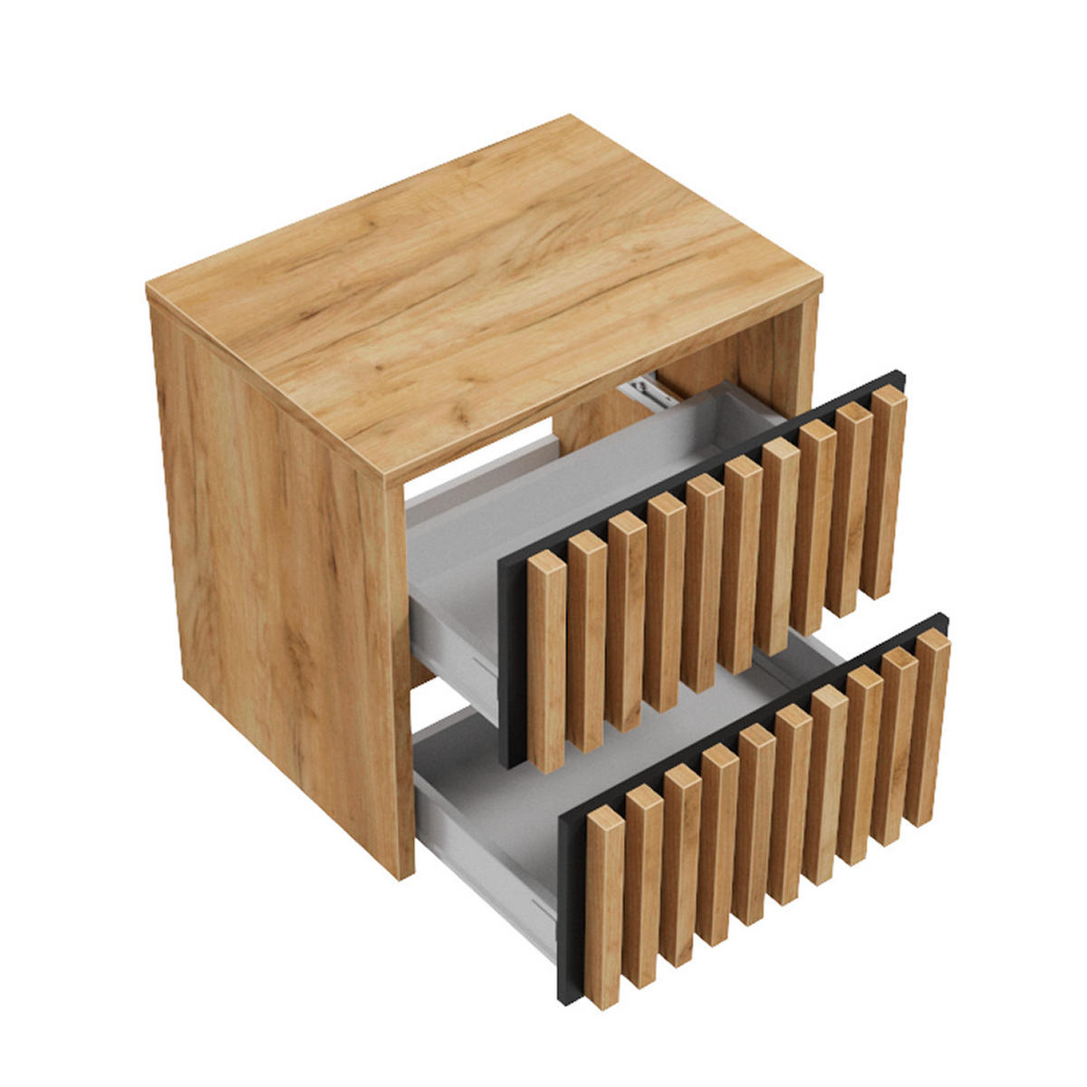 WASCHBECKENSCHRANK Lucca-107 - Braun, Holzwerkstoff (60/63/46cm) - Lomado