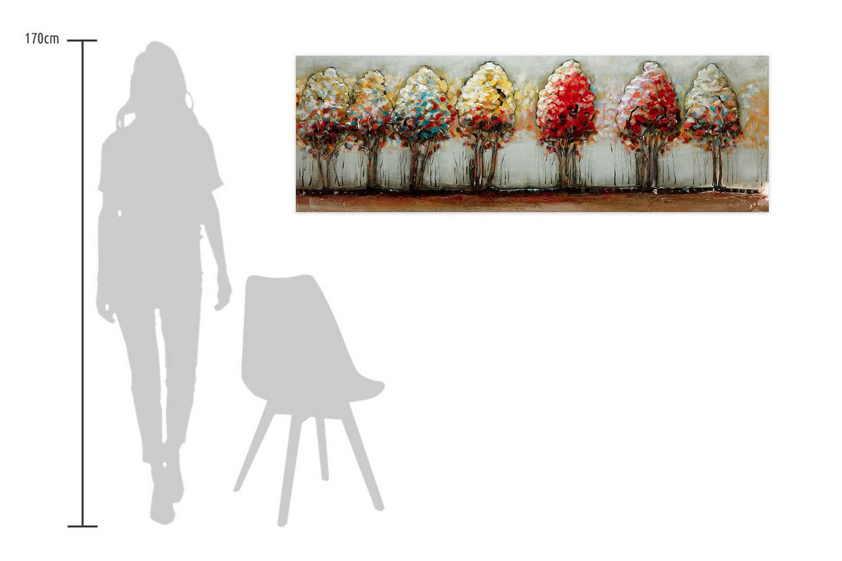 METALLBILD Bunt 150/50 cm - Beige/Multicolor, Metall (6.4/50cm) - KUNSTLOFT