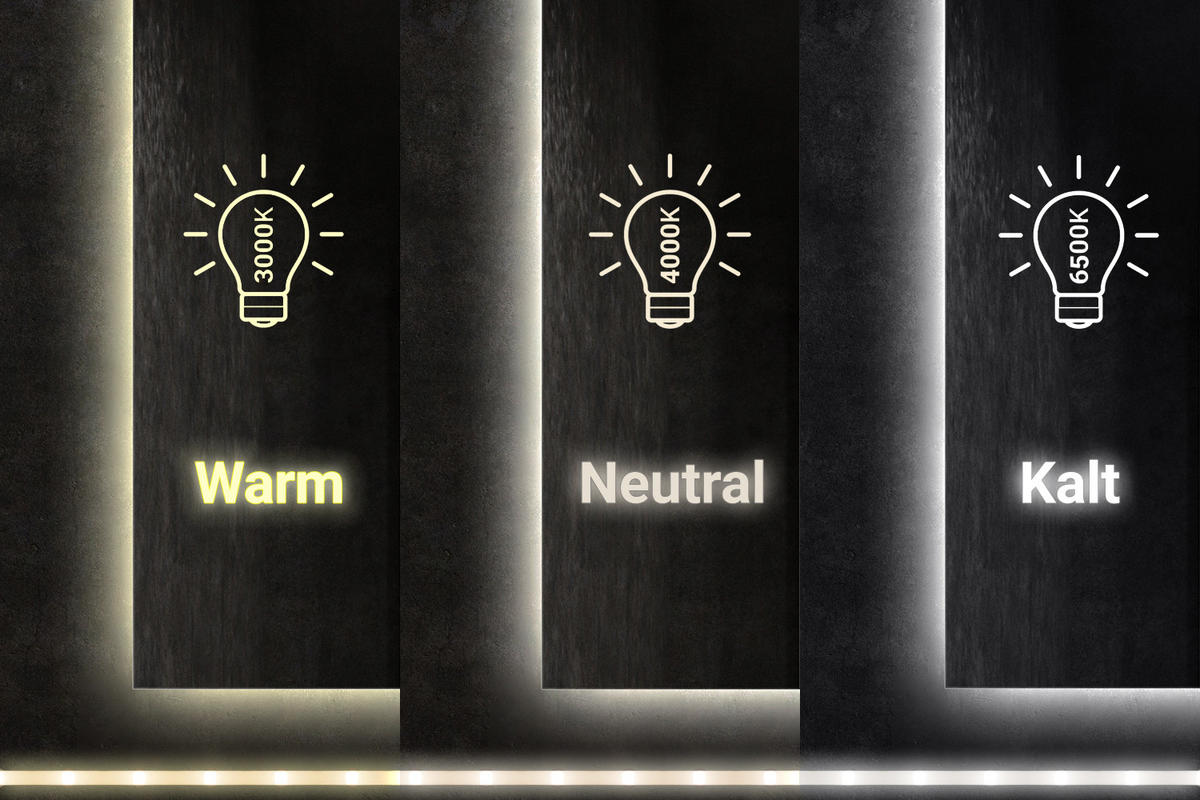 LED SPIEGEL 50 x 100 cm Tropfenform Warmweiß 3000K - Transparent, Glas (50/100/0.4cm) - TULUP