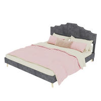 POLSTERBETT 160/200 cm DE-32982 mit geometrischem Kopfteil Grau - Grau, Metall (160/200cm) - ComfortXL