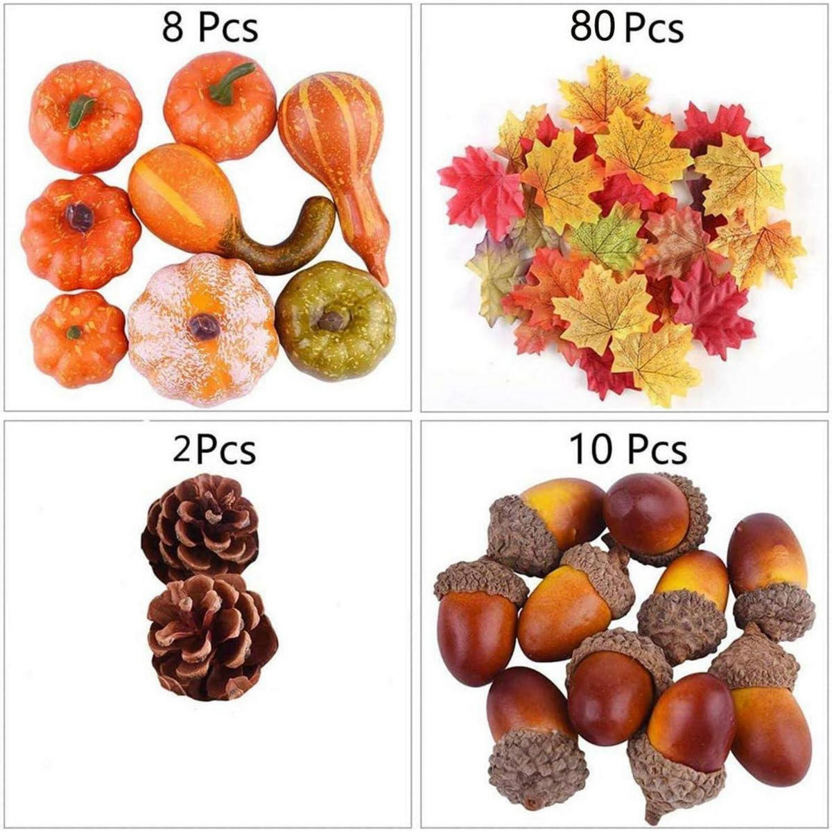 DEKO-SET Herbst 100-teiliges Set - Multicolor, Kunststoff (7.5cm)