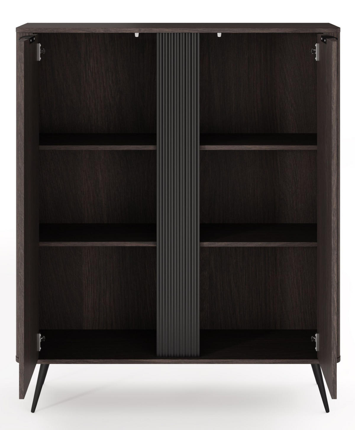 KOMMODE Hoch ERIS Mit Hohen Beinen Und Rillen - Braun, Holzwerkstoff (113.2/134.2/38cm) - Sepro Meble