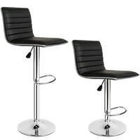 BARHOCKER 2er Set Johannes,Sitzhöhe 60 - 81 cm,schwarz - Schwarz, Textil (40/109/38cm) - tectake