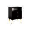 NACHTTISCH High schwarz 50 / 34 / 69,5cm - Goldfarben/Schwarz, Holz/Holzwerkstoff (50/70/34cm) - Feldmann-Wohnen