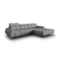 ELEKTRISCHES-ECKSOFA rechts Alyse aus strukturiertem Stoff hellgrau 5 Sitzplätze - Hellgrau, Textil (188/295cm) - Micadoni