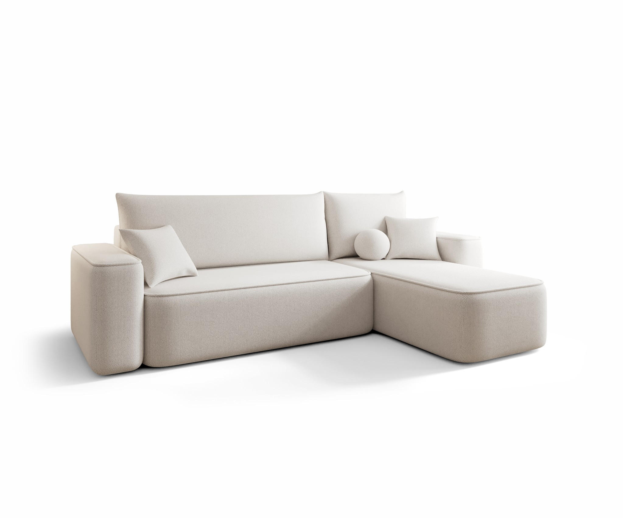 ECKSOFA Agepo In Curio - Creme, Holzwerkstoff/Textil (250/150cm) - Fun Möbel