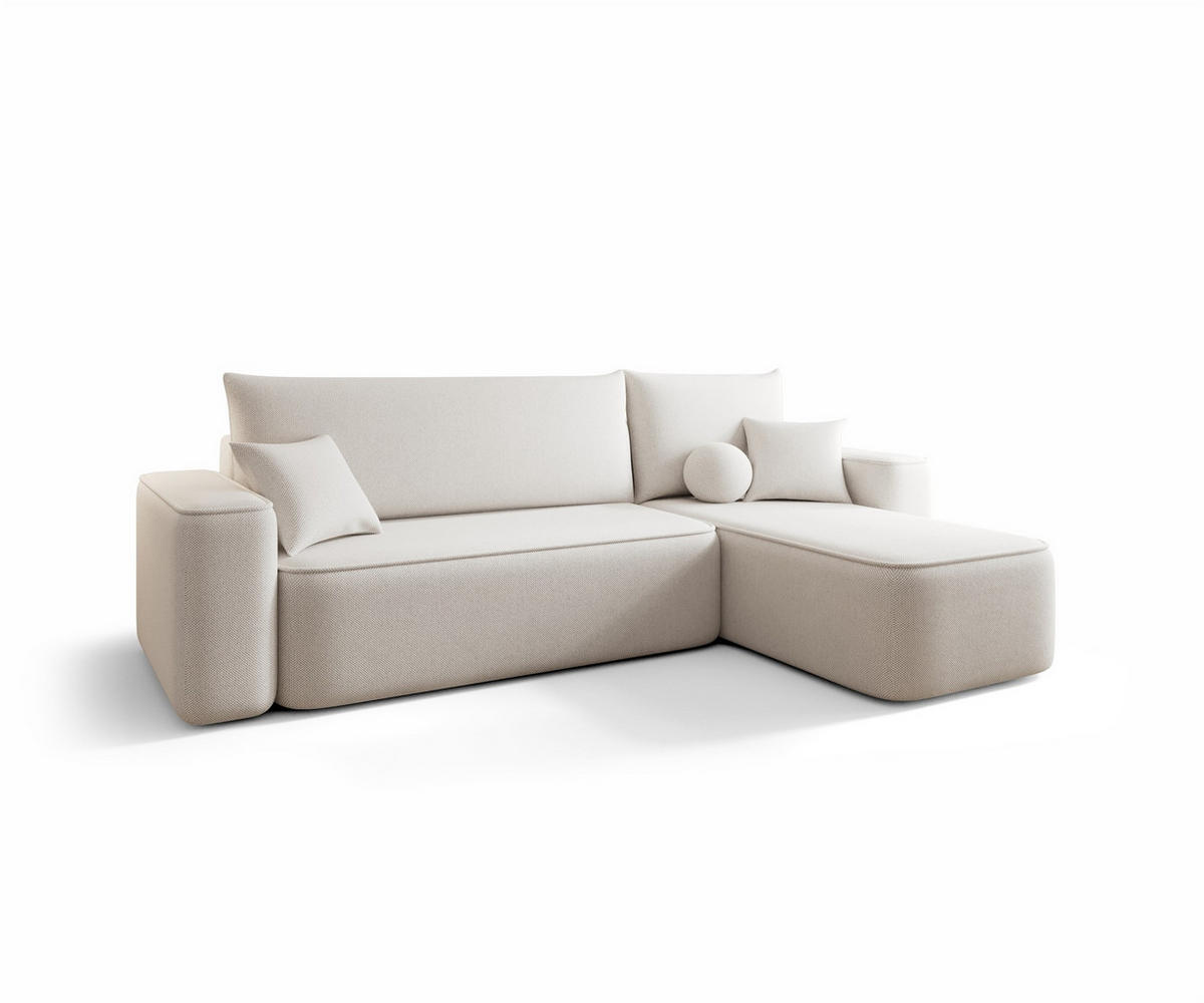 ECKSOFA Agepo In Curio - Creme, Holzwerkstoff/Textil (250/150cm) - Fun Möbel