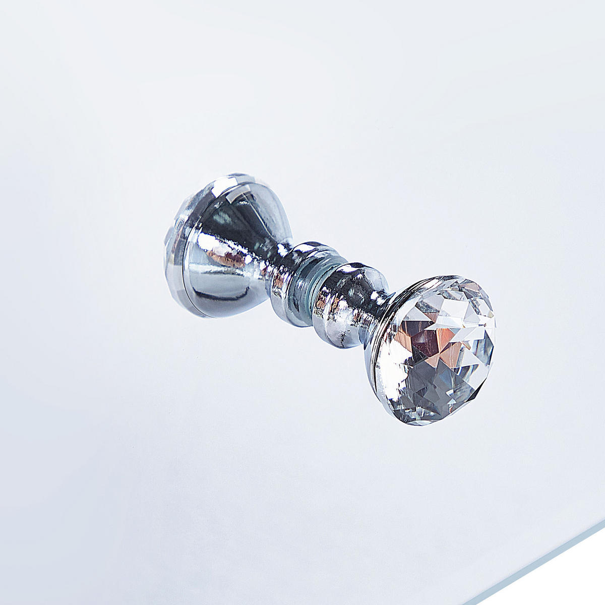 NACHTTISCH Spiegeleffekt 2 Schubladen Nesle - Silberfarben, Glas (48/60/35cm) - Beliani