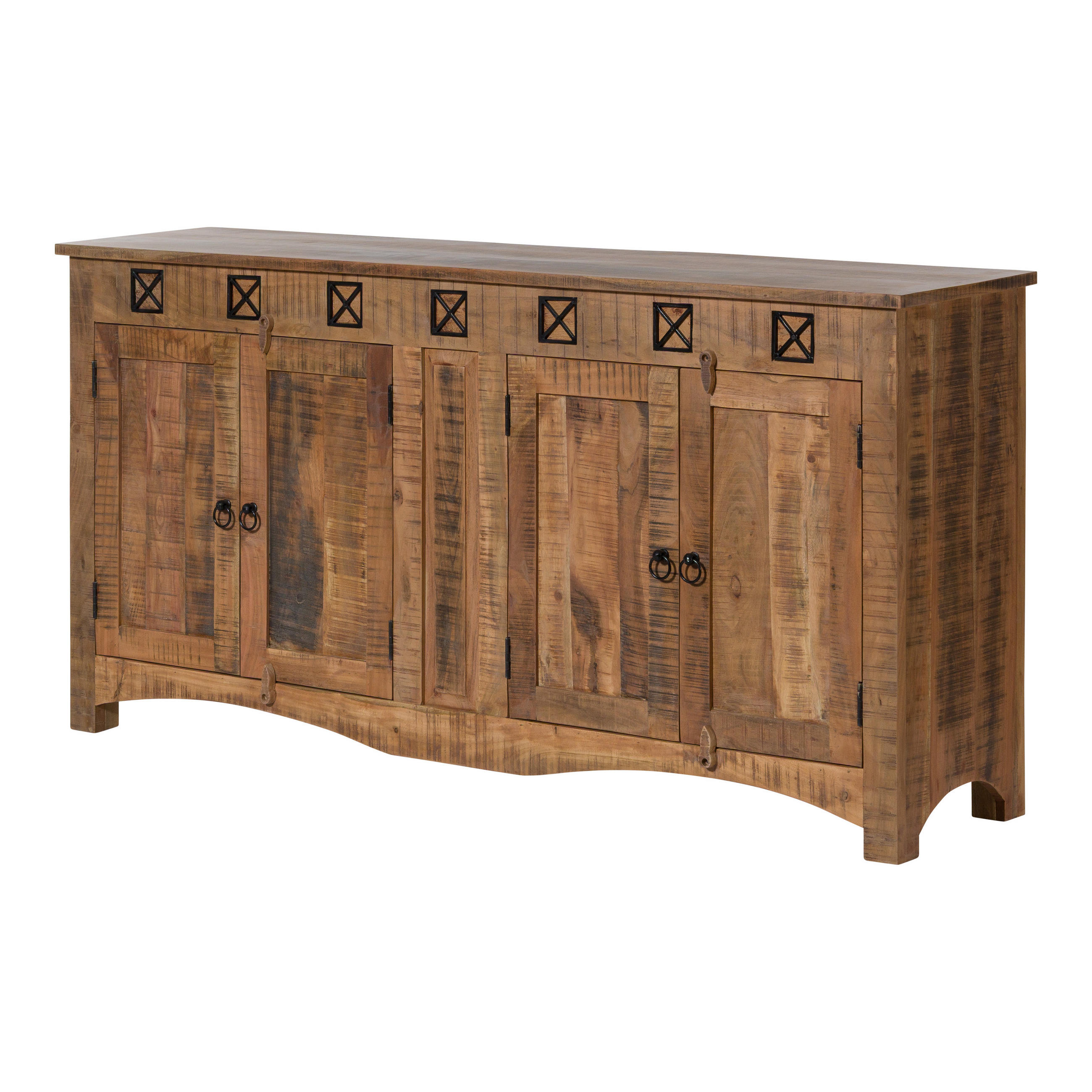 SIDEBOARD Akazie 178x42x88 natur versiegelt NATURE OF SPIRIT #240 - Naturfarben, Holz (178/88/42cm) - Massivmoebel24