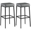 BARHOCKER 2er Set Lederlook grau - Schwarz/Grau, Textil/Metall (37/83/37cm) - CLP