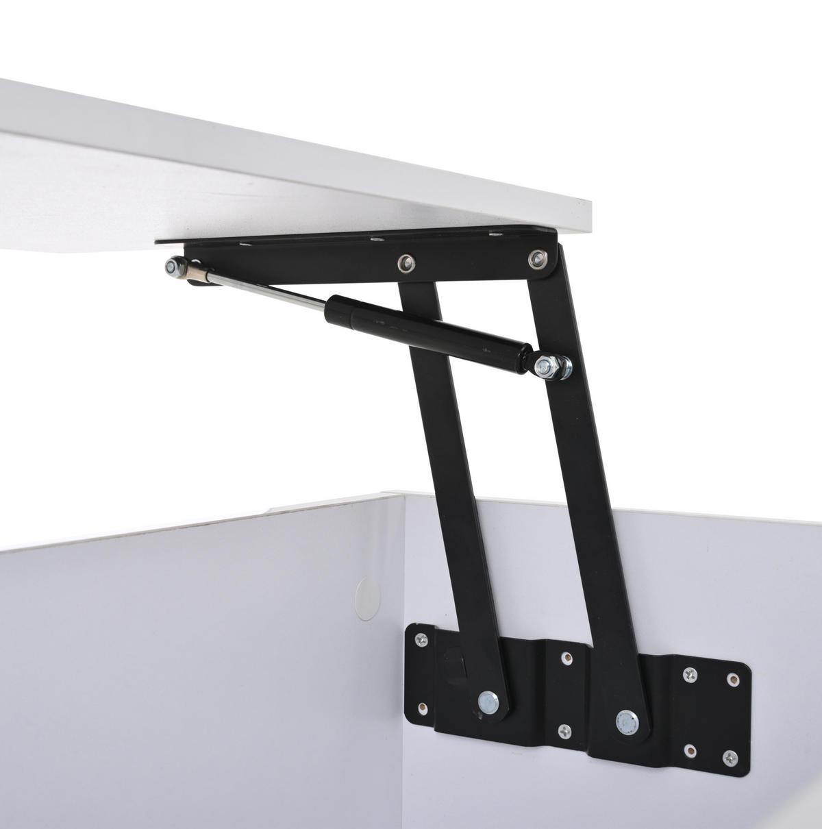 KLUB stolić 100/50/40 cm bijeli od iverice s podiznom pločom i LED rasvjetom - bijela, drvni materijal (100/50/40cm) - OKWISH