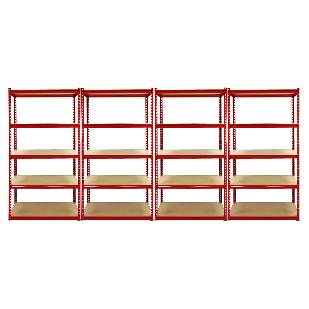 LAGERREGAL Z-Rax 4x & 1x Eckregal 90cm im Set - Rot - Rot, Metall (90/180/45cm)